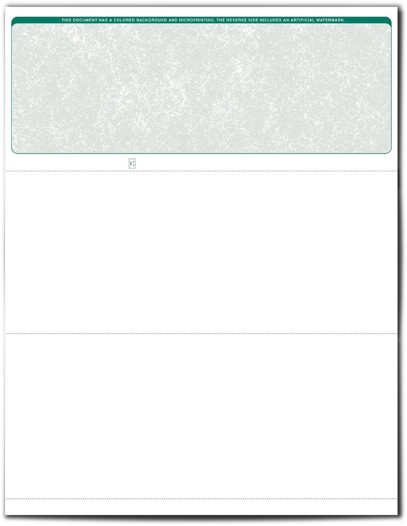 VersaCheck Secure Checks - 250 Blank Business Voucher Checks - Green Classic - 250 Sheets Form #1000 - Check on Top - Image 2
